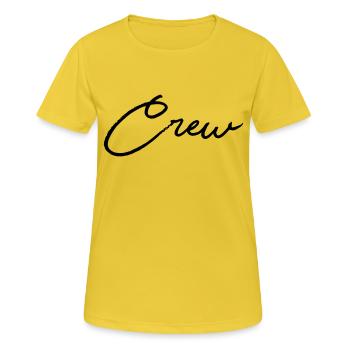 équipage - T-shirt respirant Femme - jaune soleil - Devant - AI Model Female 172 dark (172cm)