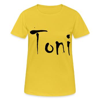 Toni - Frauen T-Shirt atmungsaktiv - Sonnengelb - Vorne - AI Model Female 172 dark (172cm)