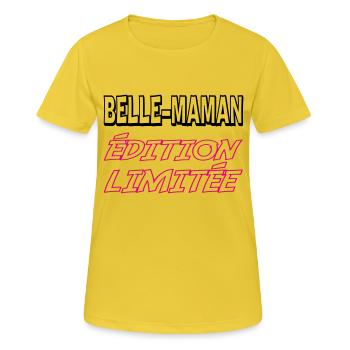 SCHÖNE MAMA Limitierte Auflage - Frauen T-Shirt atmungsaktiv - Sonnengelb - Vorne - AI Model Female 172 dark (172cm)