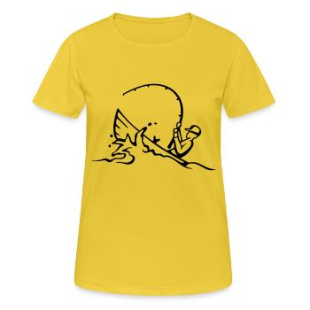 drill_it - Frauen T-Shirt atmungsaktiv - Sonnengelb - Vorne - AI Model Female 172 dark (172cm)