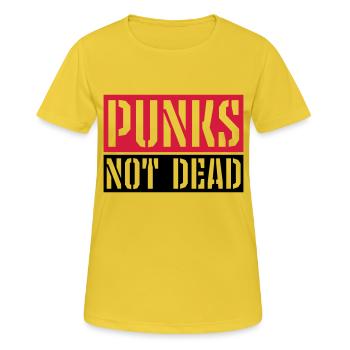 punks pas mort citation - T-shirt respirant Femme - jaune soleil - Devant - AI Model Female 172 dark (172cm)