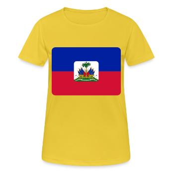 Haïti - T-shirt respirant Femme - jaune soleil - Devant - AI Model Female 172 dark (172cm)