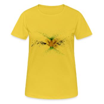 Jamaïca Leaf - T-shirt respirant Femme - jaune soleil - Devant - AI Model Female 172 dark (172cm)
