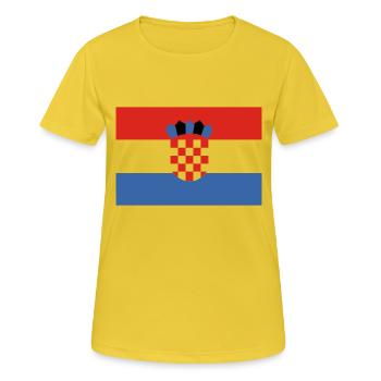 Kroatien - Frauen T-Shirt atmungsaktiv - Sonnengelb - Vorne - AI Model Female 172 dark (172cm)
