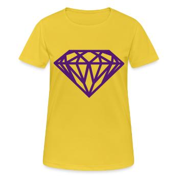 Diamant - Frauen T-Shirt atmungsaktiv - Sonnengelb - Vorne - AI Model Female 172 dark (172cm)