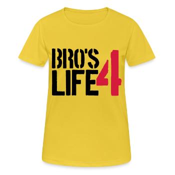 Cool Bros 4 Life Logo - Frauen T-Shirt atmungsaktiv - Sonnengelb - Vorne - AI Model Female 172 dark (172cm)