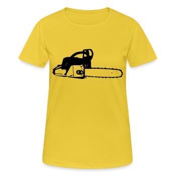 Kettensäge - Frauen T-Shirt atmungsaktiv - Sonnengelb - Vorne - AI Model Female 172 dark (172cm)