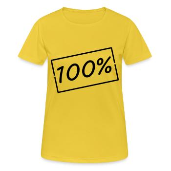 100 - T-shirt respirant Femme - jaune soleil - Devant - AI Model Female 172 dark (172cm)