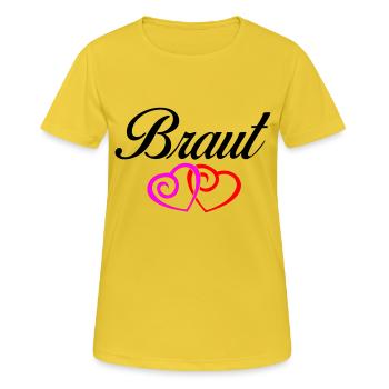 braut 1 - Frauen T-Shirt atmungsaktiv - Sonnengelb - Vorne - AI Model Female 172 dark (172cm)