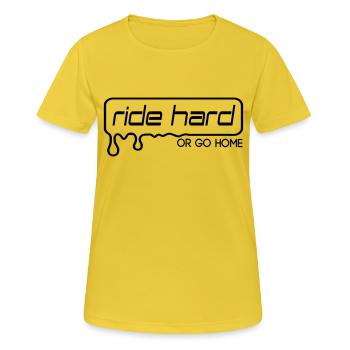 monter dur ou rentrer à la maison - T-shirt respirant Femme - jaune soleil - Devant - AI Model Female 172 dark (172cm)
