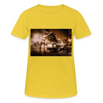 US Cars and PinupGirl - Women's Breathable T-Shirt - sunshine - Front - AI Model Female 172 dark (172cm)