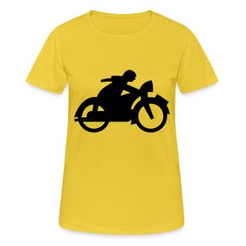 Motorrad - Frauen T-Shirt atmungsaktiv - Sonnengelb - Vorne - AI Model Female 172 dark (172cm)