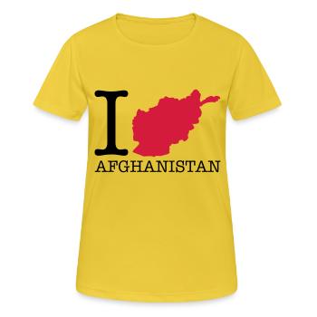i_love_afghanistan_design_r2 - Frauen T-Shirt atmungsaktiv - Sonnengelb - Vorne - AI Model Female 172 dark (172cm)