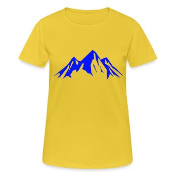 berge 1 - Frauen T-Shirt atmungsaktiv - Sonnengelb - Vorne - AI Model Female 172 dark (172cm)