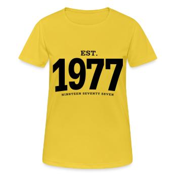 EST. 1977 Nineteen Seventy Seven - Women's Breathable T-Shirt - sunshine - Front - AI Model Female 172 dark (172cm)