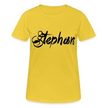 Stephan - T-shirt respirant Femme - jaune soleil - Devant - AI Model Female 172 dark (172cm)