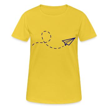 paper airplane - Women's Breathable T-Shirt - sunshine - Front - AI Model Female 172 dark (172cm)