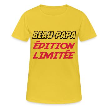 BEAUTIFUL DAD limitierte Auflage - Frauen T-Shirt atmungsaktiv - Sonnengelb - Vorne - AI Model Female 172 dark (172cm)