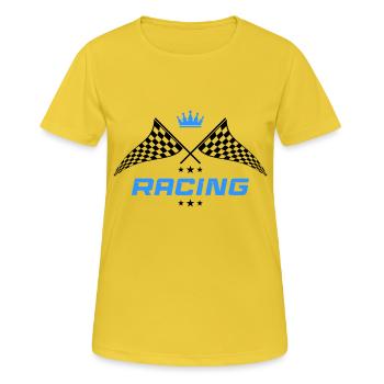 racing symbol - Frauen T-Shirt atmungsaktiv - Sonnengelb - Vorne - AI Model Female 172 dark (172cm)