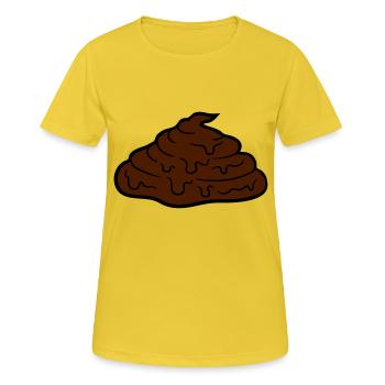 Fladen petite merde merde tas Kot odeur dégoûtante - T-shirt respirant Femme - jaune soleil - Devant - AI Model Female 172 dark (172cm)