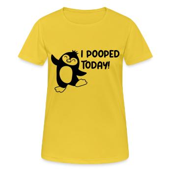 I pooped today witzig - Frauen T-Shirt atmungsaktiv - Sonnengelb - Vorne - AI Model Female 172 dark (172cm)