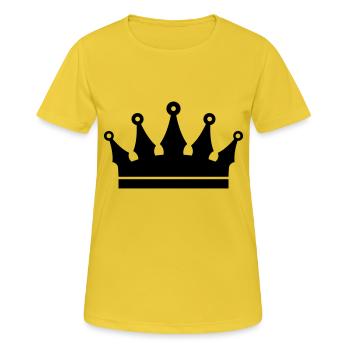 Krone - Frauen T-Shirt atmungsaktiv - Sonnengelb - Vorne - AI Model Female 172 dark (172cm)