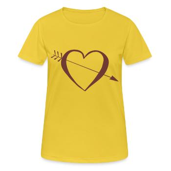 Herz Kompass - Frauen T-Shirt atmungsaktiv - Sonnengelb - Vorne - AI Model Female 172 dark (172cm)