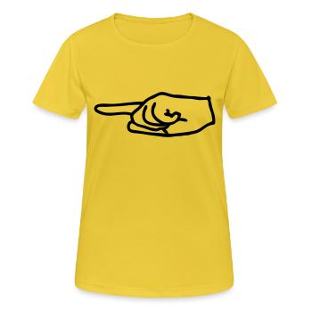 pfeil - Frauen T-Shirt atmungsaktiv - Sonnengelb - Vorne - AI Model Female 172 dark (172cm)