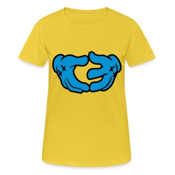 Colt - Geste de la main - T-shirt respirant Femme - jaune soleil - Devant - AI Model Female 172 dark (172cm)