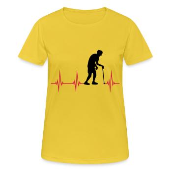 Herzschlag EKG Opa - Frauen T-Shirt atmungsaktiv - Sonnengelb - Vorne - AI Model Female 172 dark (172cm)