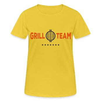 grill team grill - Frauen T-Shirt atmungsaktiv - Sonnengelb - Vorne - AI Model Female 172 dark (172cm)