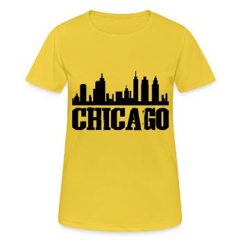 Chicago - T-shirt respirant Femme - jaune soleil - Devant - AI Model Female 172 dark (172cm)
