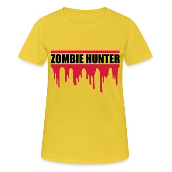 zombie hunter Halloween Quote - Women's Breathable T-Shirt - sunshine - Front - AI Model Female 172 dark (172cm)
