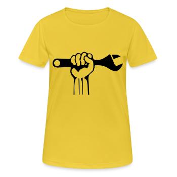 Outil à main - T-shirt respirant Femme - jaune soleil - Devant - AI Model Female 172 dark (172cm)