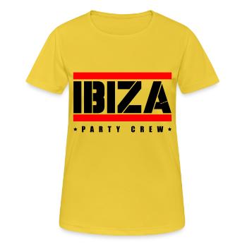 Ibiza Party Crew - T-shirt respirant Femme - jaune soleil - Devant - AI Model Female 172 dark (172cm)