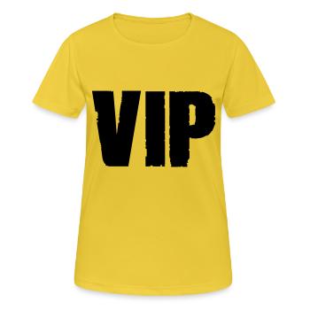 vip - Frauen T-Shirt atmungsaktiv - Sonnengelb - Vorne - AI Model Female 172 dark (172cm)