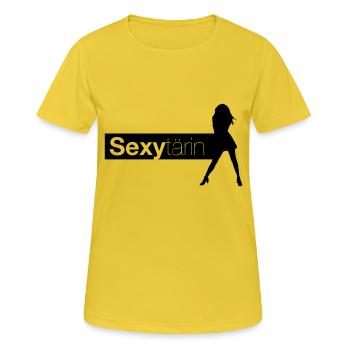 Sexytärin - Sekretärin - Assistentin - Frauen T-Shirt atmungsaktiv - Sonnengelb - Vorne - AI Model Female 172 dark (172cm)