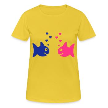amour - T-shirt respirant Femme - jaune soleil - Devant - AI Model Female 172 dark (172cm)