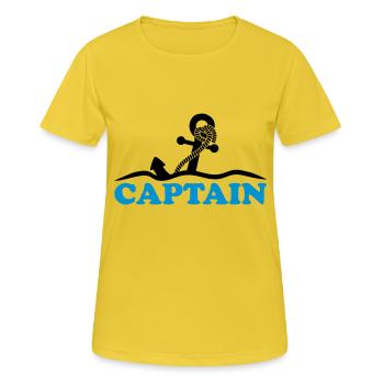 Ancre sous l'eau vagues capitaine conception - T-shirt respirant Femme - jaune soleil - Devant - AI Model Female 172 dark (172cm)
