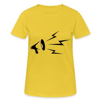 Mégaphone - T-shirt respirant Femme - jaune soleil - Devant - AI Model Female 172 dark (172cm)