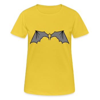 batwings_grey - Frauen T-Shirt atmungsaktiv - Sonnengelb - Vorne - AI Model Female 172 dark (172cm)