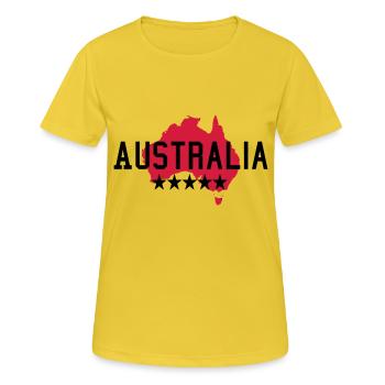 Australien - Frauen T-Shirt atmungsaktiv - Sonnengelb - Vorne - AI Model Female 172 dark (172cm)