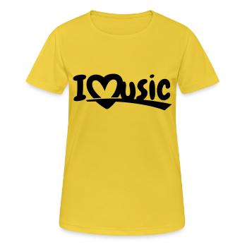 I love music - Women's Breathable T-Shirt - sunshine - Front - AI Model Female 172 dark (172cm)