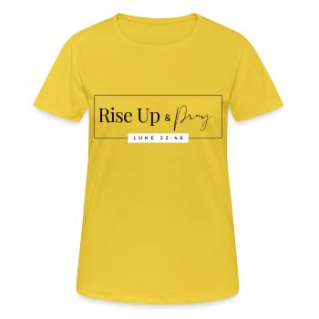 Bete - Frauen T-Shirt atmungsaktiv - Sonnengelb - Vorne - AI Model Female 172 dark (172cm)