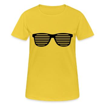 Kanye West - Brille - Sonnenbrille - Frauen T-Shirt atmungsaktiv - Sonnengelb - Vorne - AI Model Female 172 dark (172cm)