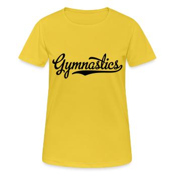 Gymnastik - Frauen T-Shirt atmungsaktiv - Sonnengelb - Vorne - AI Model Female 172 dark (172cm)