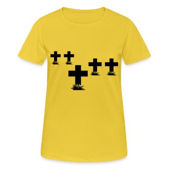 rip_1_f1 - Frauen T-Shirt atmungsaktiv - Sonnengelb - Vorne - AI Model Female 172 dark (172cm)