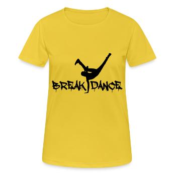 Breakdance - T-shirt respirant Femme - jaune soleil - Devant - AI Model Female 172 dark (172cm)