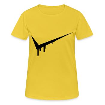 Graffiti Tick - Frauen T-Shirt atmungsaktiv - Sonnengelb - Vorne - AI Model Female 172 dark (172cm)