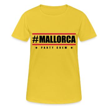 mallorca party crew design - Frauen T-Shirt atmungsaktiv - Sonnengelb - Vorne - AI Model Female 172 dark (172cm)